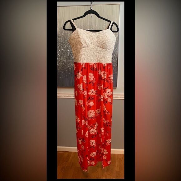 Candie’s Floral Sun dress Red SZ:L - Picture 2 of 7